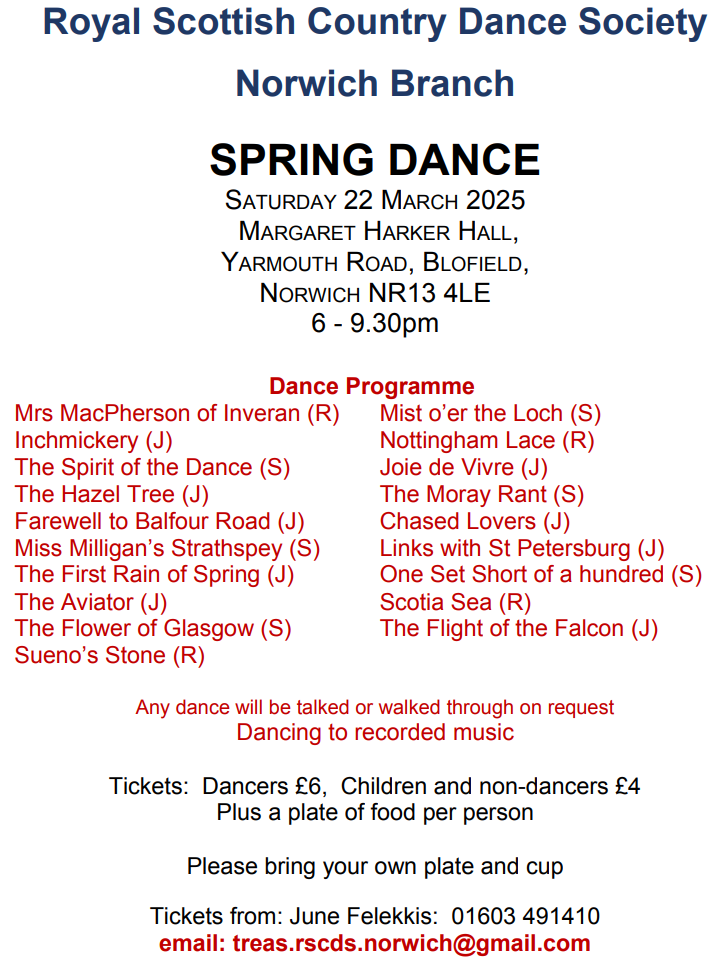 Norwich RSCDS Spring Dance info